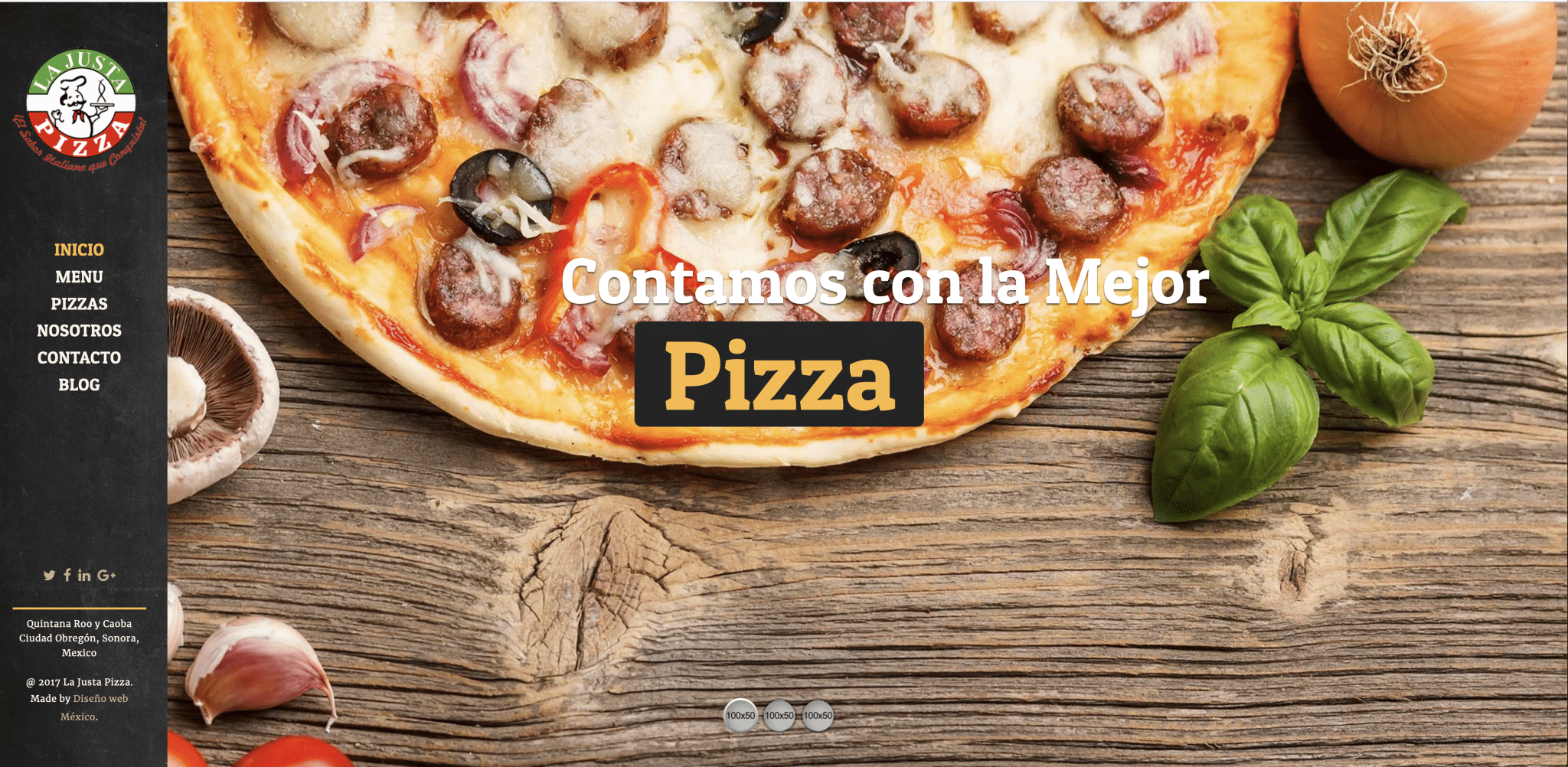 Sitio Web Restaurante Justa Pizza